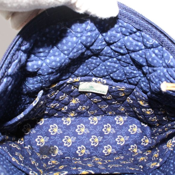 Vera Bradley Maison Blue Yellow Floral Double Strap Tote Shoulder Purse Retired - Picture 7 of 8